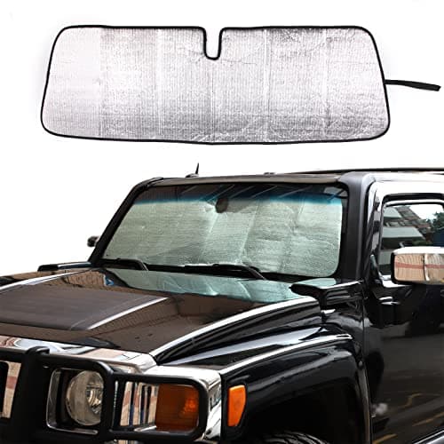 Car Windshield Sunshade UV Ray Reflector for Hummer H3 2005-2009 Front Window Sun Shade Shield Cover Foldable Reflective Sun Visor