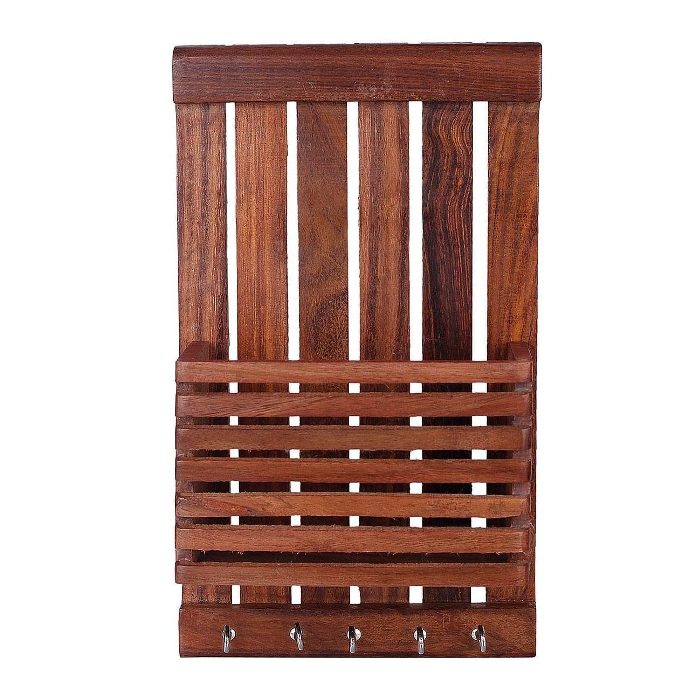 EtsiBitsi Sheesham Wood Multipurpose Key and Letter Holder