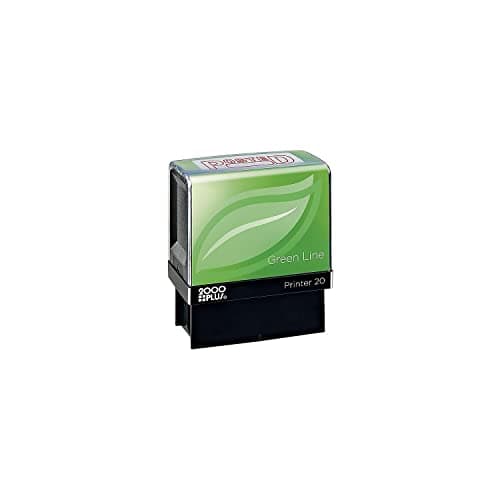 2000 PLUS Green Line Self-Inking Message Stamp, Posted, 80% Recycled, 1 1/2" x 9/16" Impression, Red Ink (098371)