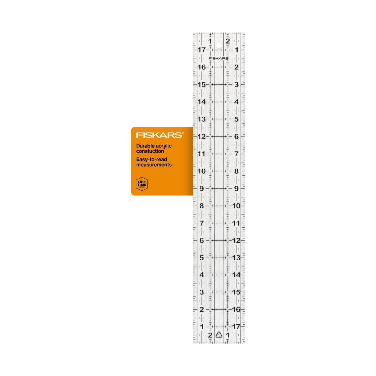 Fiskars Sewing Ruler 3 x 18 Acrylic Ruler with Gridlines Sewing and Quilting Supplies Arts and Craft Supplies Clear