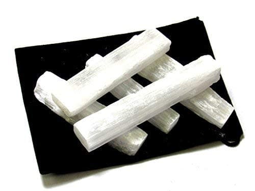 Zentron Natural Selenite Sticklets Bulk Raw Log Crystals 5 Sticks