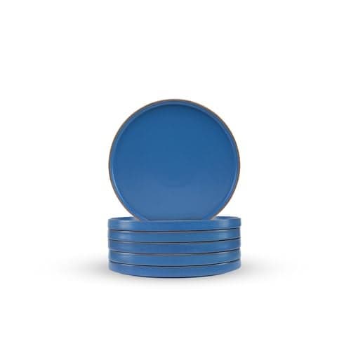 Shay Quarter Plates Set of 6, Blue | Matte Finish | Premium Porcelain | Snacks Plates Set of 6 | Dessert Plates | Snack Plate (Japandi Quarter Plates - Blue)