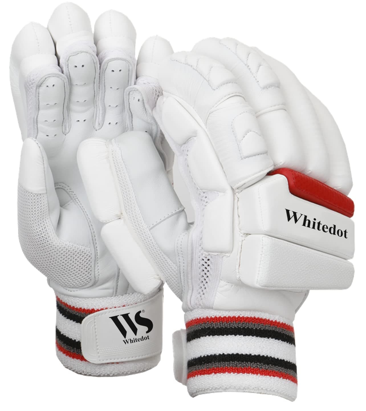 WHITEDOT Sports Leather Winged Cricket Batting Glovessuitable for Youth|Medium Right Handwhite