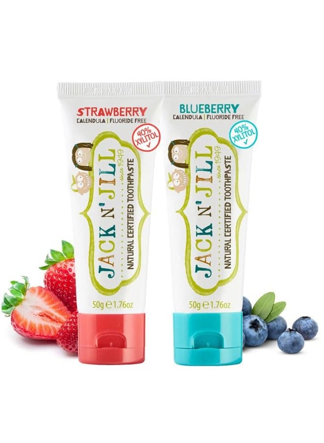 Natural Toothpaste, Blueberry & Strawberry, 1.76oz (Pack of 2)