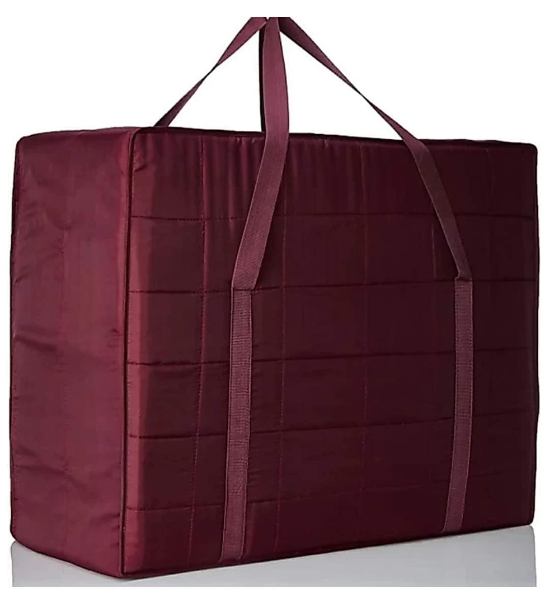 CUSTOMARY Nylon Double Bed Blanket Bag Cover/Saree Bag/Household Storage Bag With Water Proof Dust Proof, 54 x 34 cm, Multicolor