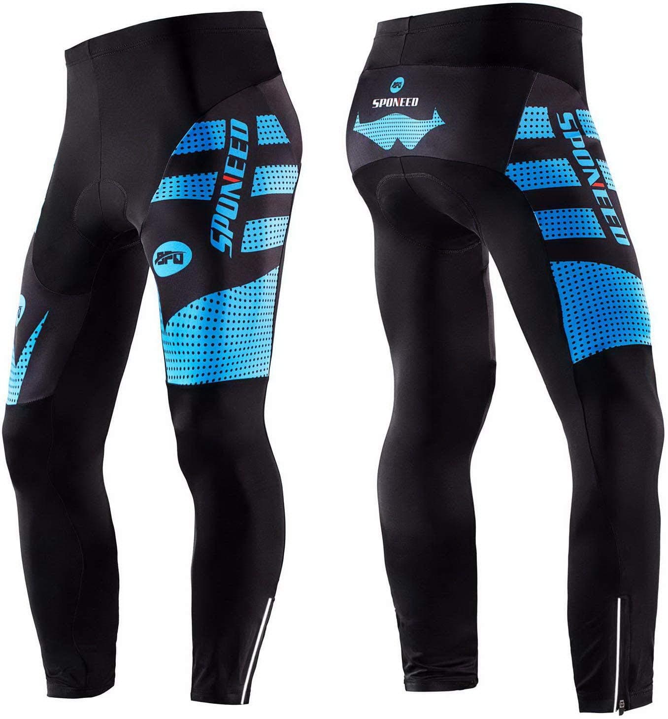 Bicycle Clothing Men Gym Bike Pants Spring Bicycling Tights Long Sleeve Riding Underpants US L Blue