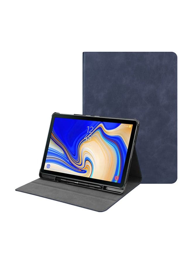 Protective Leather Case Cover With Holster For Samsung Tab S4 T835 10.5-Inch Dark Blue