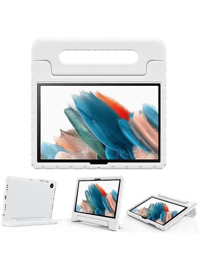 Kids Case For Galaxy Tab A8 10.5" 2022 (Sm-X200/Sm-X205/Sm-X207), Shockproof Convertible Handle Stand Cover Lightweight Kids Friendly Protective Case For Galaxy Tab A8 10.5 Inch 2022 -White