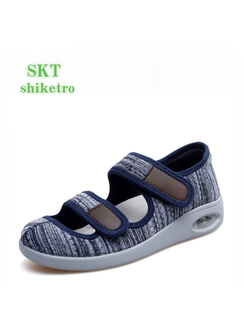 Women's Barefoot Shoes, Wide-Last Diabetic Shoes, Adjustable Walking Shoes, Casual Sports Shoes, Breathable Zero-Drop Shoes, Suitable for Indoor and Outdoor Use for Arthritis and Edema (Blue)
