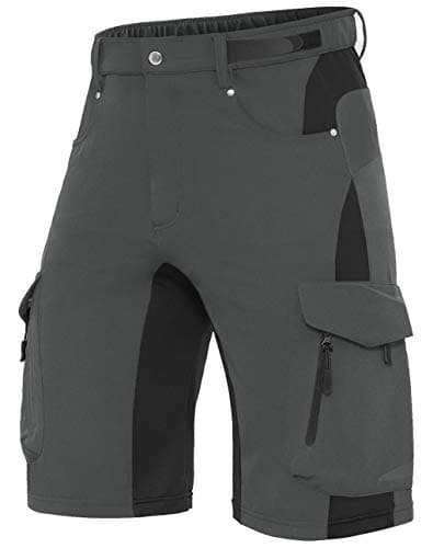 XKTTAC Men's Outdoor Quick Dry Lightweight Stretch Cargo Shorts for Hiking, Tactical, Casual, Fishing, Golf, Camping, Travel with 6 Pockets (Dark Grey, Large)