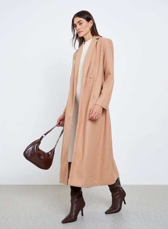Styli Regular Fit Maxi Wool Coat