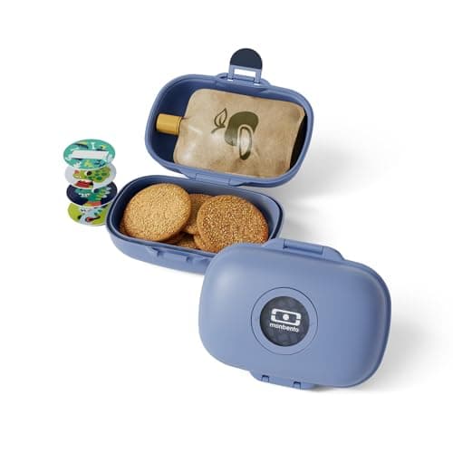 monbento - Snack Box MB Gram Infinity - Snack Box for Boys & Girls - Ideal for Lunches or Snacks - BPA Free - Food Grade Safe - Blue