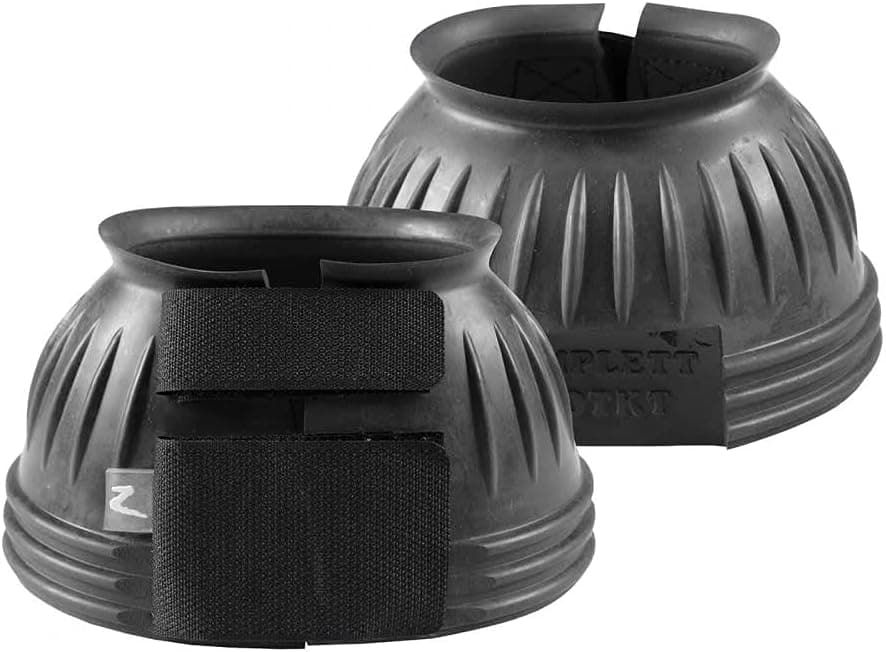 HORZE Double Closure No Turn Rubber Bell Boots Black S