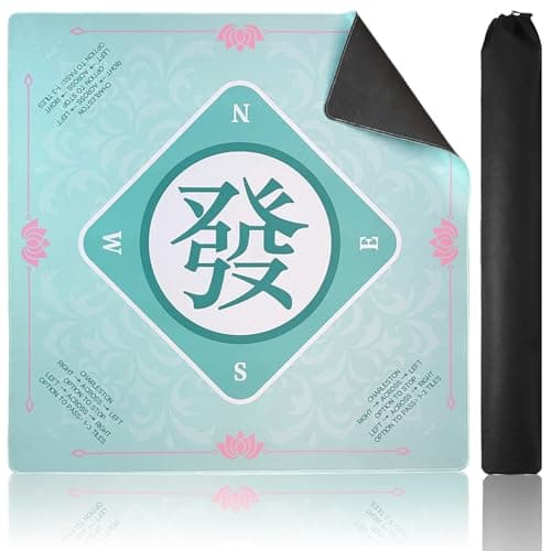 Topwon Mahjong Mat for Game Table 3mm Mahjongg Accessories with Black Carrying Bag AntiSlip Noise Reduction Table Cover for Poker Board Games Dominoes and Card Games 315 Inch