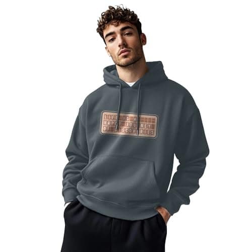 NOBERO Men's Cotton Blend Neck Regular Fit Hooded Sweatshirt (1M-TWHO-C0890_Graphite (3XL)