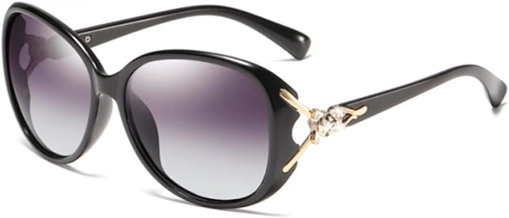 ELEGANTE Sunglasses For Women Fashion Ladies Shades Wrap Frame Trendy Stylish Sun Glasses Uv Protection (C1 - Black, Non-Polarized)