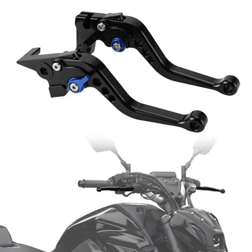 IUVWISN Motorcycle Brake Clutch Lever Pivot Levers Set Adjustable CNC for MT07 FZ07 1425 XSR900 XSR700 1622 Tenere 700 1924 MT09 FZ09 FJ09 1420 FZ1 0615 FZ6 0410 FZ6R 0917 XJ6 FZ8 Black