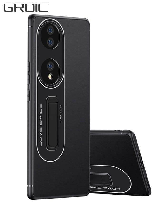 Case for Honor 80 Pro 6.78" with Built-in Adjustable Kickstand, Camera Lens Protector Anti-Fingerprint Shockproof Hard Full Protective Cover