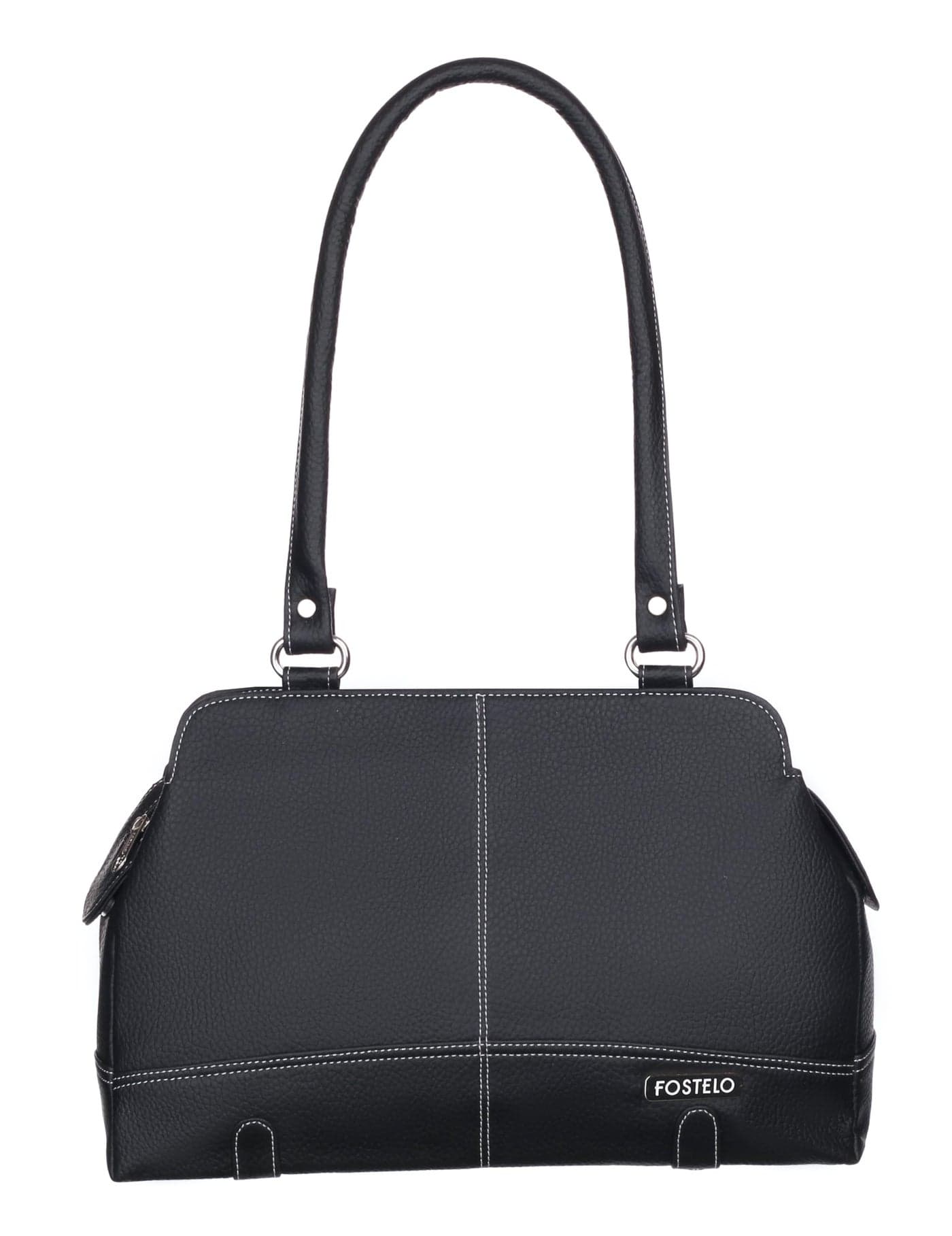 Fostelo Women's Feathers Satchel Tote Handbag for Women | Ladies Purse | Stylish Shoulder Bag | Gift For Women | Black