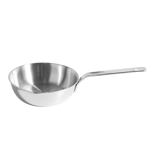 IMEEA 55Inch Small Egg Pan Omelet Pan SUS304 Stainless Steel Mini Sauce Pan Frying Pan with Spout