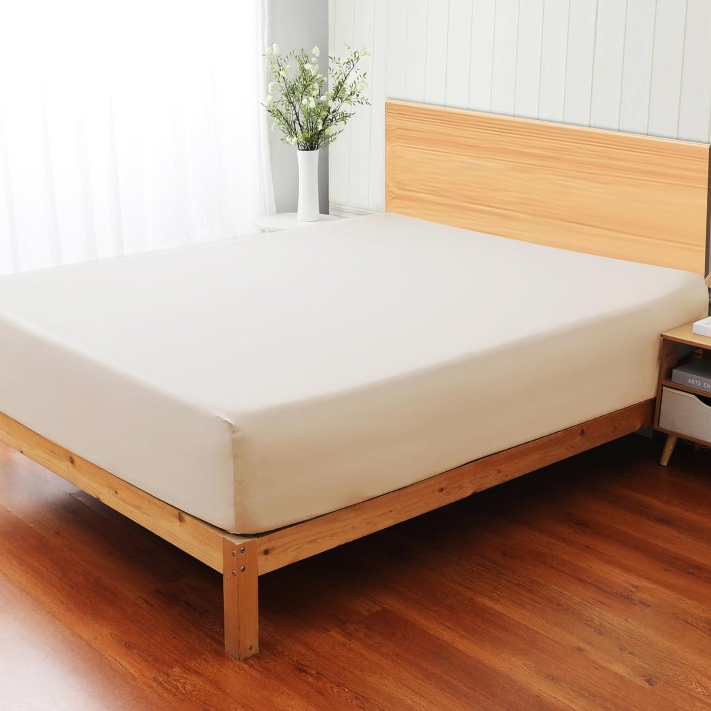 ShunjieHome 100 Egyptian Cotton 400 Thread Count Full Size Sateen Fitted Sheet Only Deep Pocket for 15 Mattress Luxuriously Soft Durable and Breathable Bed Linen for Ultimate Comfort