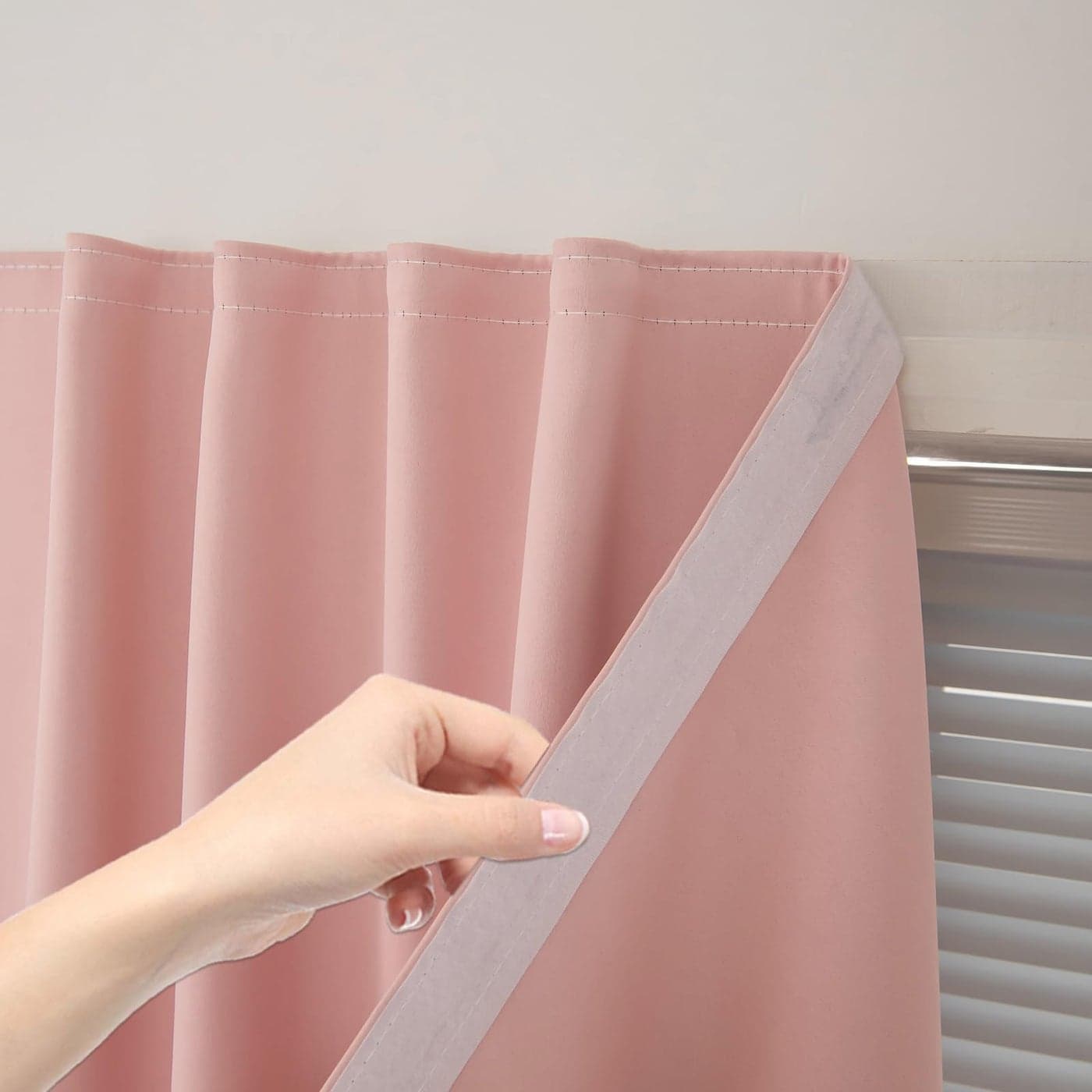 Sovtfides Self Adhesive Blackout Curtains Stick on Curtains Shades Window Blinds Curtains No Rod Needed Easy to Hang Curtain Use for Bedroom Living RoomRoman Shades 59 W X 71 L Pink 1 Panel