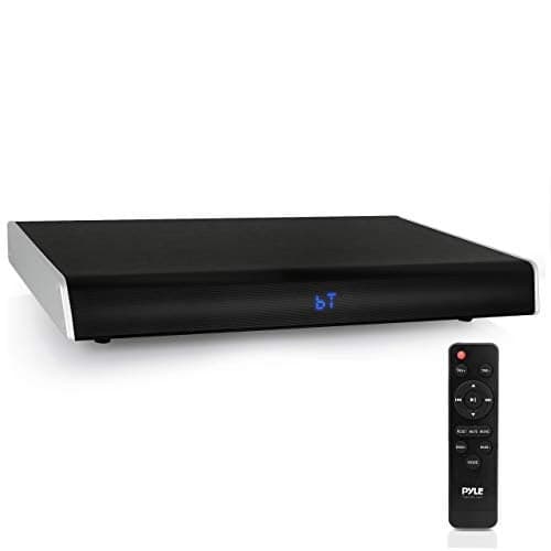 Pyle Surround Sound TV Sound Bar - Bluetooth Compatible Wireless Soundbar for TV w/Built-in Subwoofer Speaker - Television Sound Bar System w/LCD/Digital Optical Audio/RCA/AUX/USB - PSBV820BT, Black