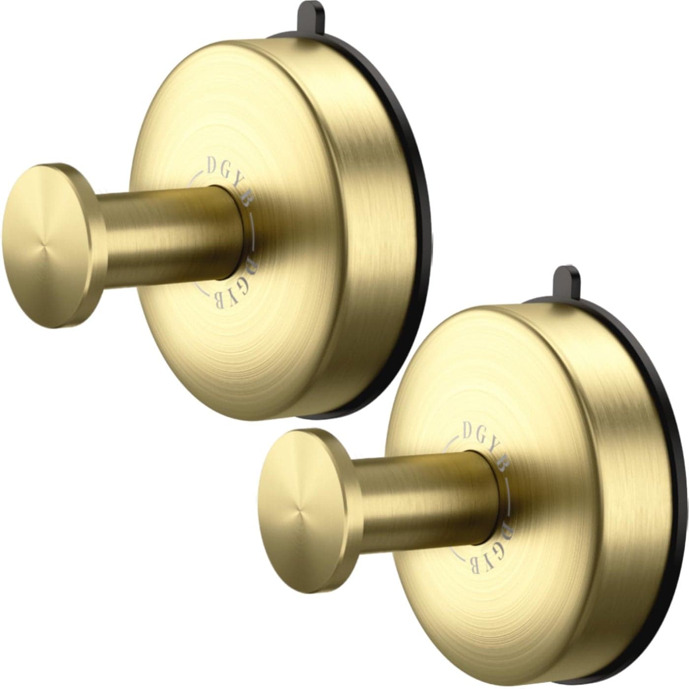 DGYB Suction Cup Hooks for Shower Set of 2 Removable Stainless Steel Towel Hook for Bathroom Glass Window Door Wall and Suction Wreath Hook for Hanging Robe Loofah Coat Gold