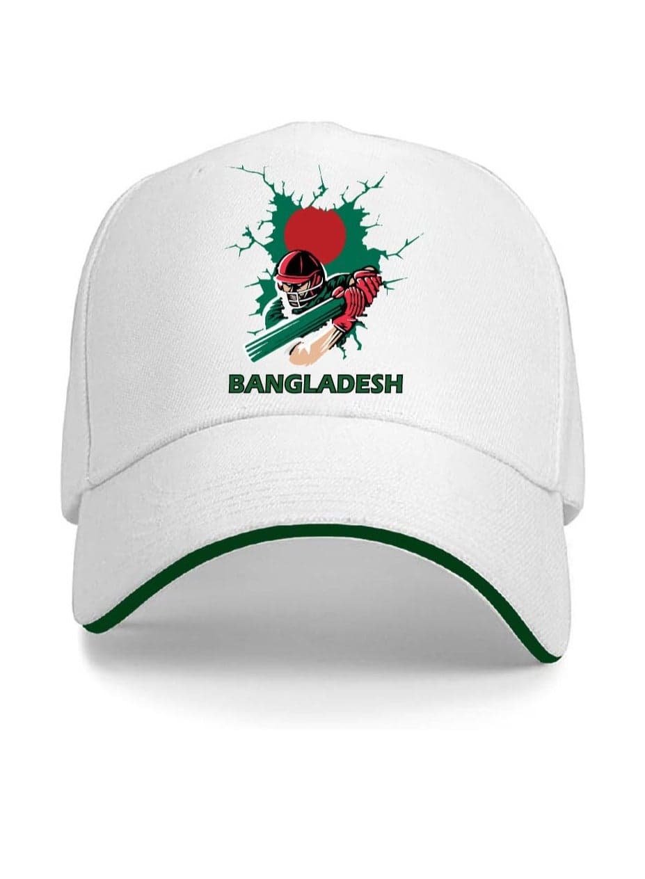 Bangladesh Cricket Sports Fans Baseball Caps for Both Men and Women With Metal Adjustable Buckle Closure - Perfect for Outdoor Activities, Matches, and Everyday Wear