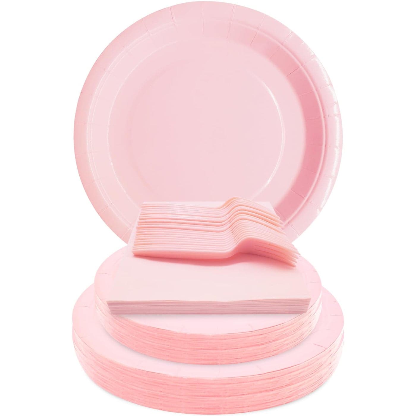 WYQJHKV Pink Party Supplies Set Include Pink Birthday Paper Plates and Napkins for Party WomenSevers 25 Guests