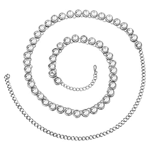 Peora Traditional Jewellery Wedding Bridal Silver Plated Kundan Brass Alloy Waist Belt Kamar bandh Belly Chain for Women Girls