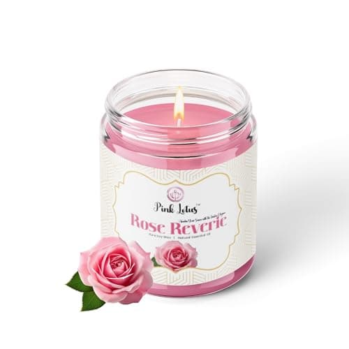 Rose Scented Candle – Luxurious Rose Scented Candle for Home Décor & Relaxation | Perfect Diwali Gifts for Family and Friends | Long-Lasting Scented Candles for Home