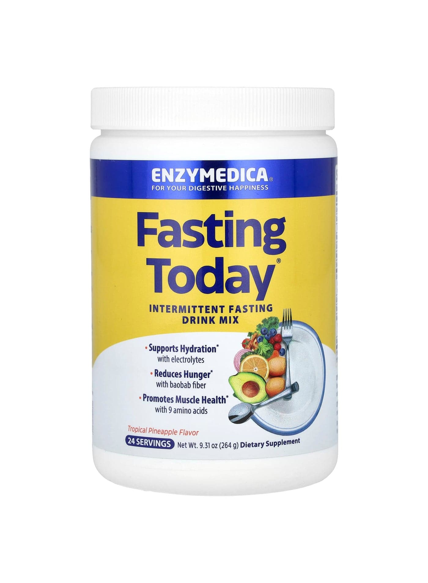 Fasting Today, Intermittent Fasting Drink Mix, Tropical Pineapple , 9.31 oz (264 g)