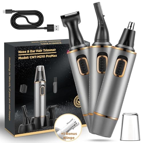 Nose Trimmer for Man Rechargeable 3-In-1 Versatile Nose Hair Remover For Men Professional Painless Electric Shaver For Nose Ear Beard Facial Pubic Hair Body Hair Trimmer For Men, Wet Or Dry Use