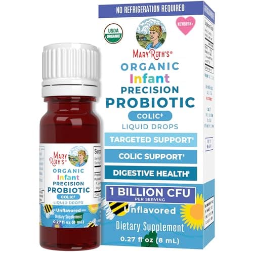 MaryRuth Organics Baby Probiotic Drops Liquid Precision Probiotics for Digestive Health Colic Calm Occasional Colic Baby Relief USDA Organic Vegan Baby Essentials 30 Servings