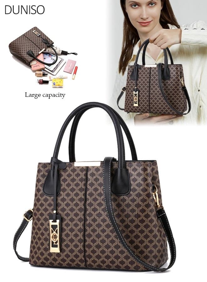 Large Waterproof Leather Tote Bag For Women, Faux Leather Crossbody Bag For Women , Large Capacity Tote Bags Top Handle Satchel Fashionable Travel Shoulder Bag , Fashion Large Crossbody, Ideal For Shopping And Commuting
