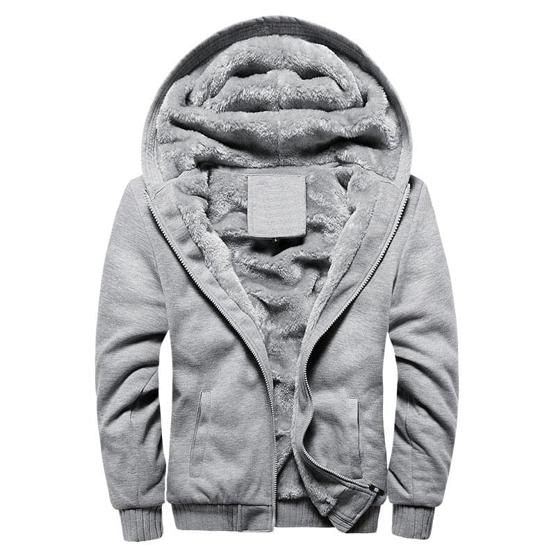 European size large size for men's sweater hooded autumn and winter men's baseball uniform plus velvet padded men's coat