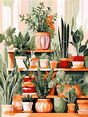Arttoplus Paint by Numbers Kit for Adults Green PlantAdult Paint by Number Kits on CanvasPlant DIY Oil Painting by Number Adult for Gift Home Wall Decor16x20inch