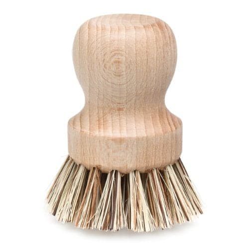 REDECKER Natural Fiber Bristle Pot Brush, Untreated Beechwood Handle, Heat-Resistant Union Fiber Head for Cleaning Pots, Pans and More, 2-1/2 inch Diameter - Beechwood Dish Brush -Scrubber