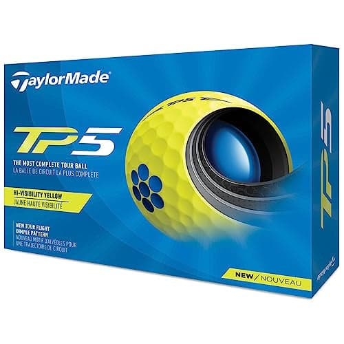 Taylormade Unisexs TP5 Yellow Golf Balls One Size