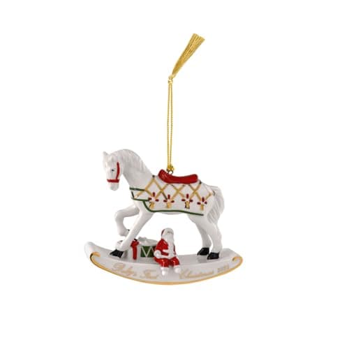 Villeroy & Boch Christmas Classics Collection Christmas Rocking Horse Ornament, Premium Porcelain, Collector’s Edition, Date 2025
