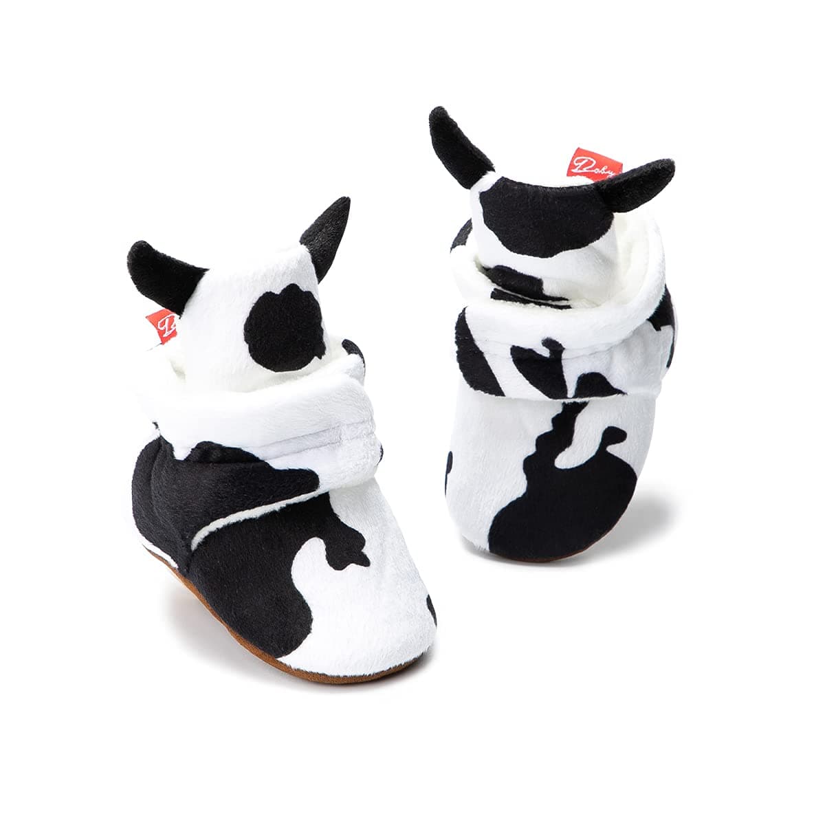 Meckior Unisex Newborn Baby Cozy Cotton Cow Booties Toddler Boys Girls Fleece Winter Keep Warm Socks Shoes Infant Cute Cartoon Crib Boots First Walker Shoes Soft House Slippers 018 Months