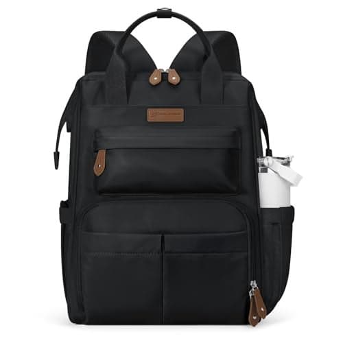 Maelstrom Laptop Backpack, Fits 15.6-17.3 Inch Travel Backpack Gift for Women Men, Waterproof College School Computer Bag, Anti-theft Business Work Bag with Luggage Strap (Black, 15.6 Inch)