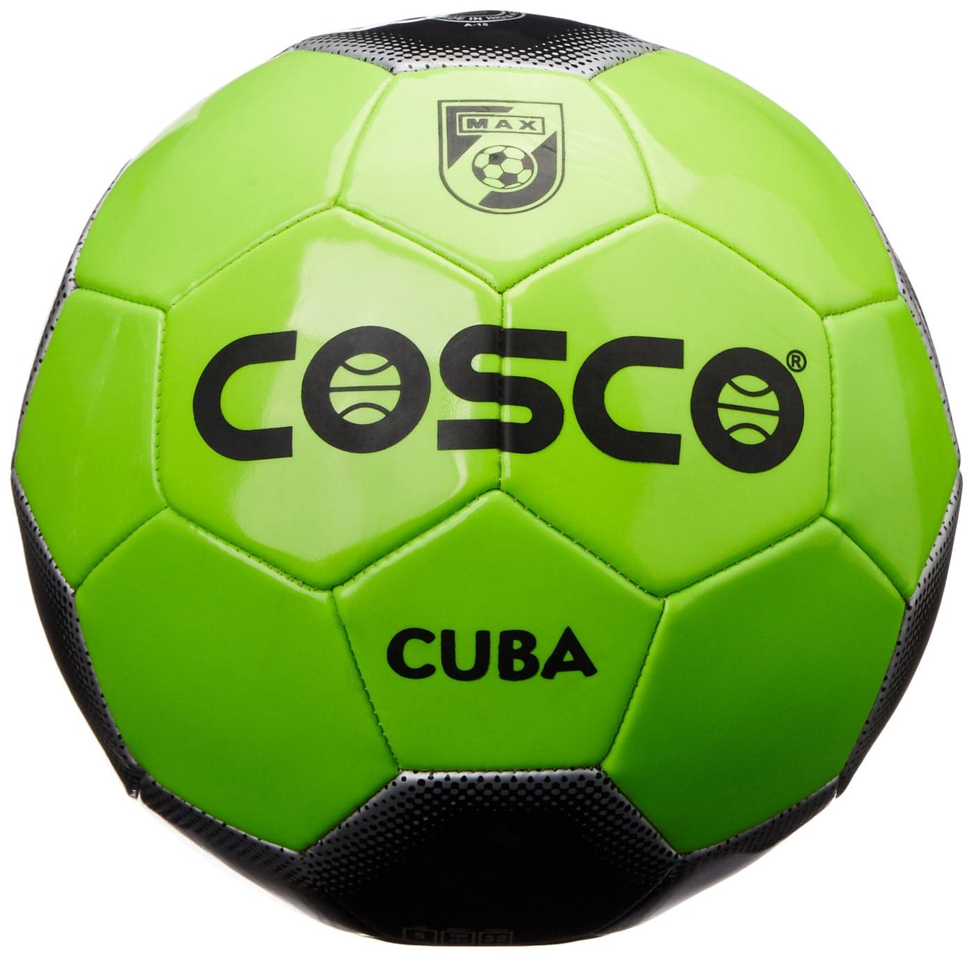Cosco Nylon Cuba Soccer Foot Ball, Size 5 (Green and Black)