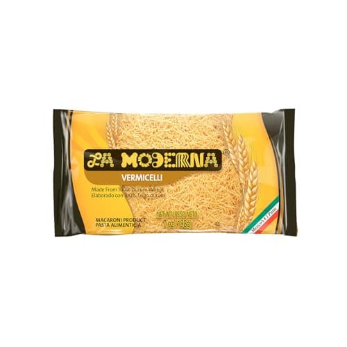 LA MODERNA Vermicelli Pasta 7 oz Pack of 1 Enriched Durum Wheat Semolina Kosher NonGMO Iron and VitaminFortified Thin Vermicelli Noodles for Soups Broths and Quick Meals