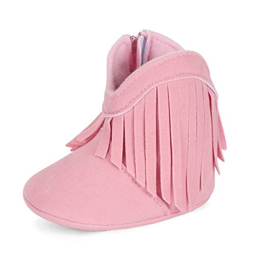 ESTAMICO Baby Girls Cowboy Tassel Boots Pink US 0-6 Months