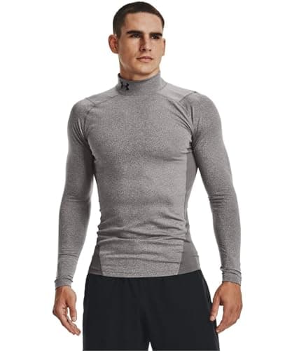 Under Armour Men's ColdGear Armour Compression Mock, Charcoal Light Heather (020)/Black, XX-Large