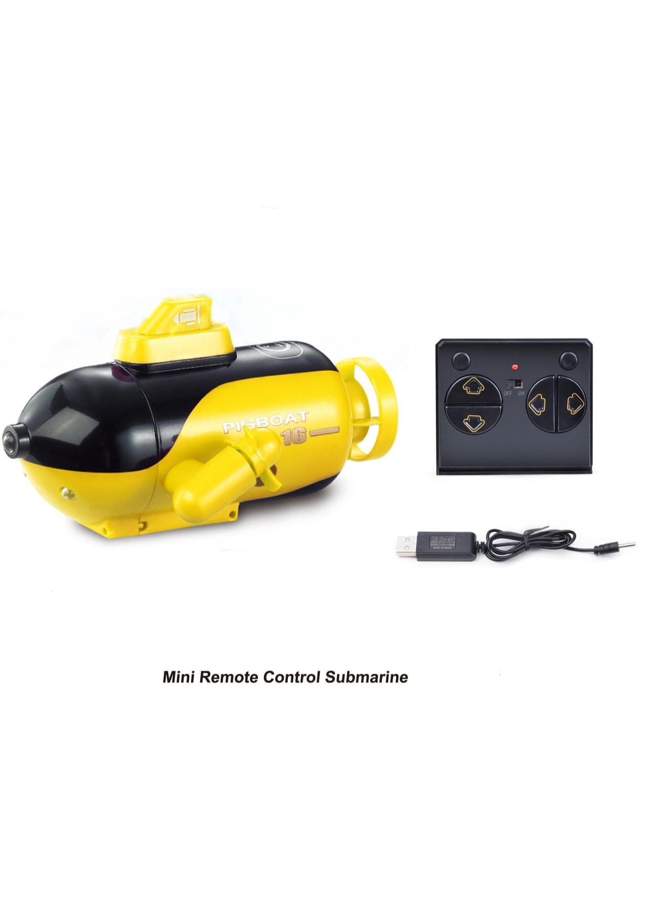 Yellow Mini Submarine Simulation Remote Control Water Toy Model Toy Suitable For Swimming Children'S Swimming Pool Bathtub Electric Toy