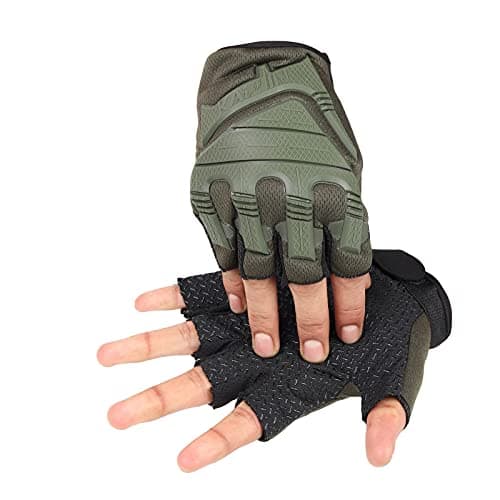 Auto Hub Nylon Bike Riding, Cycling Sports Gloves for Men & Women-(Green, Half Finger Gloves -Medium)