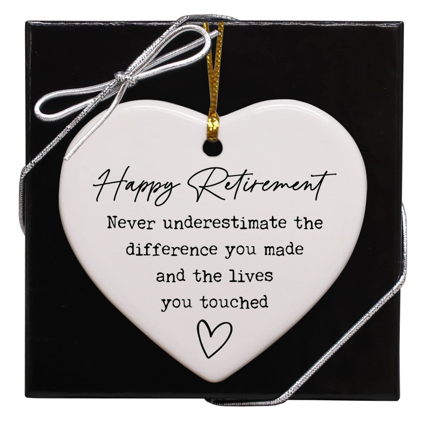 Retirement Gifts for Woman Never Underestimate Happy Retirement Appreciation Gift Ornament Keepsake Sign Heart Decor Gift for Retired Women Coworker Boss Nurse Teacher Friend Mom